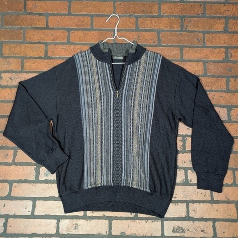 Cooper Men's‎ M Electric Grandpa 1/4 Zip Wool Blend Made In Canada Knit Sweater